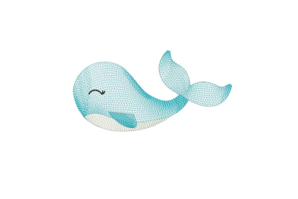 Blue Whale: A Charming Marine Embroidery Design for Gifts