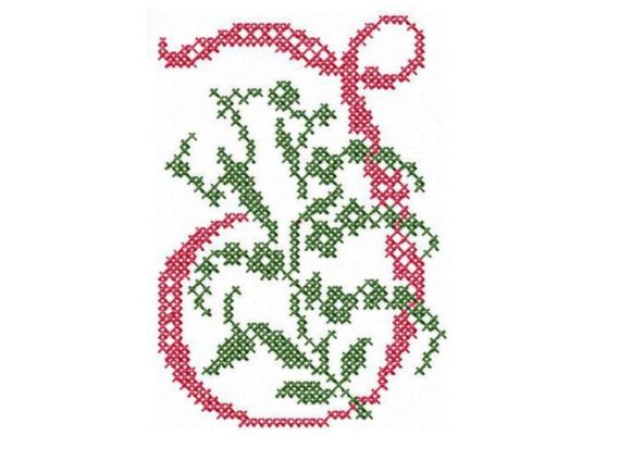 Monogram Letter J: A Charming Cross-Stitch Design